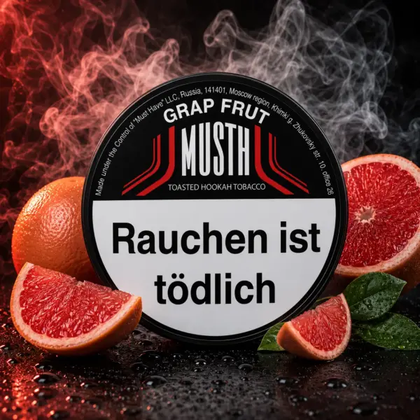 Must H GRAP FRUT 125g Shisha Tabak Spritzige Grapefruit Geschmack
