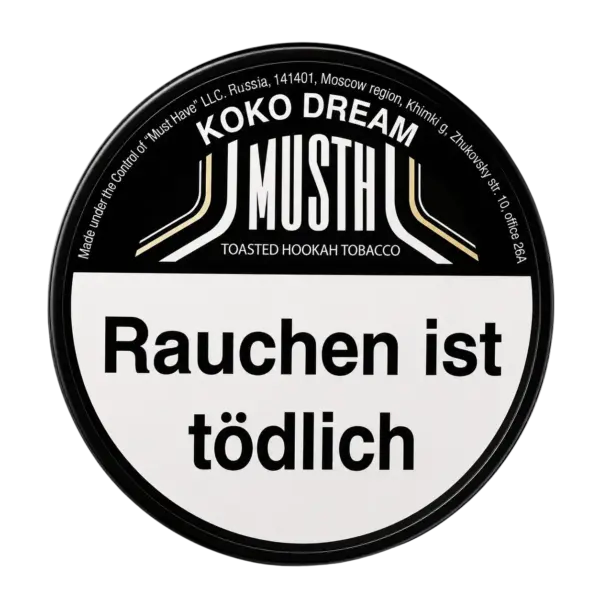 Must H KOKO DREAM 125g Shisha Tabak Packung Verpackung Premium