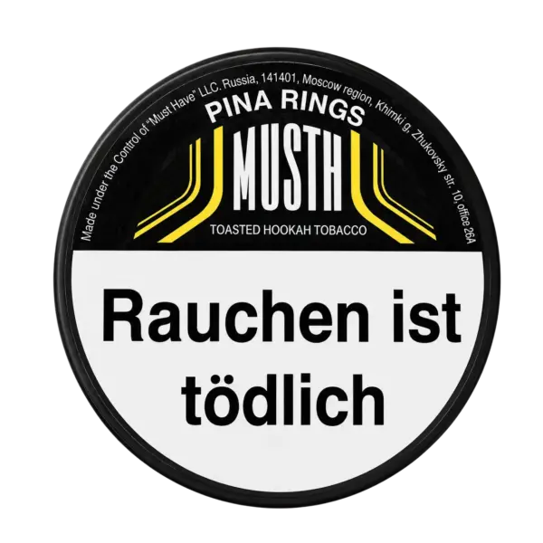 Must H PINA RINGS 125g Shisha Tabak Packung Verpackung Premium