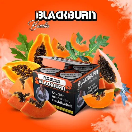 BLACKBURN Bundle BAPAI DNNER KMTM 8x25g Shisha Tabak Papaya Geschmack