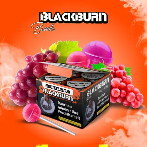BLACKBURN Bundle CUPPER GRUPPER KMTM 8x25g Shisha Tabak Trauben-Lollipop Geschmack