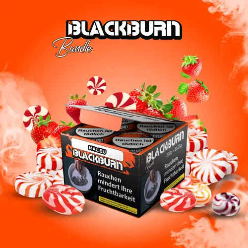 BLACKBURN Bundle MALIBU 8x25g Shisha Tabak Erdbeer-Bonbon Geschmack