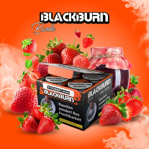 BLACKBURN Bundle STROBERY JHAM 8x25g 8x25g Dosen einzeln versiegelt Erdbeermarmelade