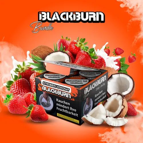 BLACKBURN Bundle STROBERY KOKONAT 8x25g 8x25g Dosen einzeln versiegelt Erdbeer-Kokosnuss