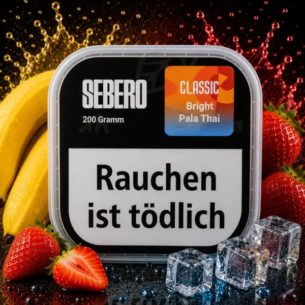 Sebero Classic Bright Pala Thai 200g Shisha Tabak Banane Erdbeere Ice Geschmack