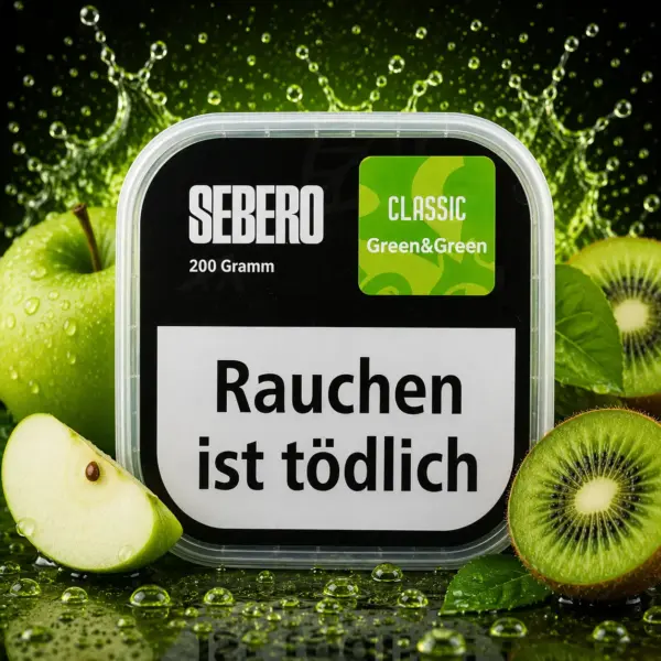 Sebero Classic Green & Green 200g Shisha Tabak Apfel Kiwi Geschmack