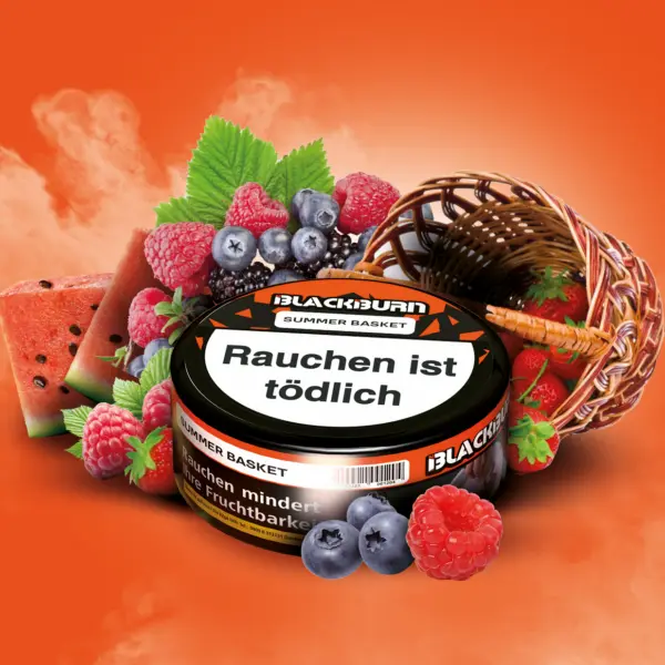 BLACKBURN SUMMER BASKET 100g Shisha Tabak Beeren-Orange-Wassermelone Geschmack