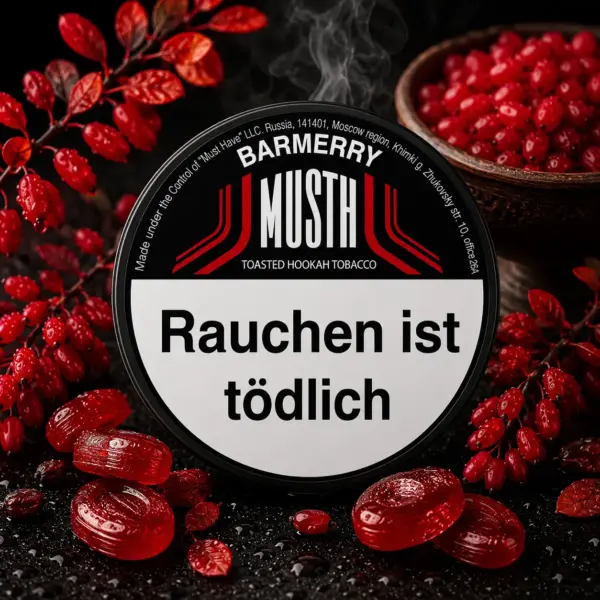 Must H BARMERRY 125g Shisha Tabak Süß-säuerliche Berberitzenbonbons Geschmack