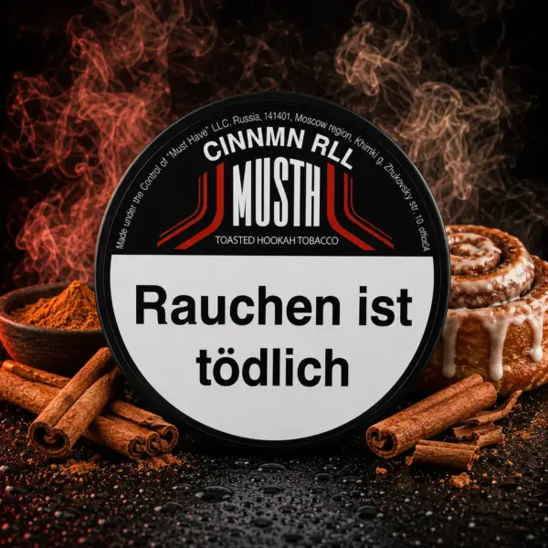 Must H CINNMN RLL 125g Shisha Tabak Süße, würzige Zimtschnecke Geschmack