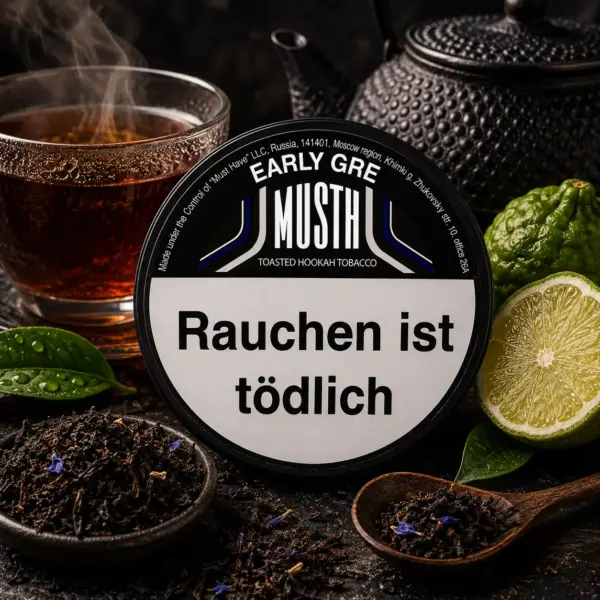 Must H EARLY GRE 125g Shisha Tabak Schwarzer Tee mit feiner Bergamotte-Note Geschmack