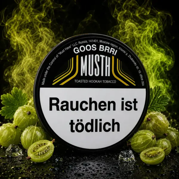 Must H GOOS BRRI 125g Shisha Tabak Süß-säuerliche Stachelbeeren Geschmack