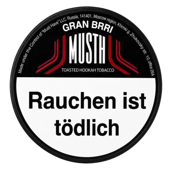 Must H GRAN BRRI 125g Shisha Tabak Packung Verpackung Premium
