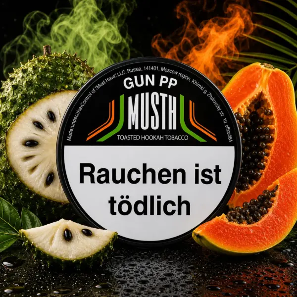 Must H GUNPP 125g Shisha Tabak Stachelannone trifft cremige Papaya Geschmack