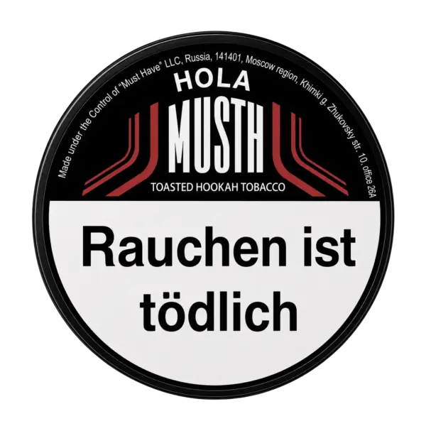 Must H HOLA 125g Shisha Tabak Packung Verpackung Premium
