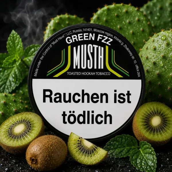 Must H GREEN FIZZ 125g Shisha Tabak Kaktus, Kiwi und ein Hauch Absinth Geschmack