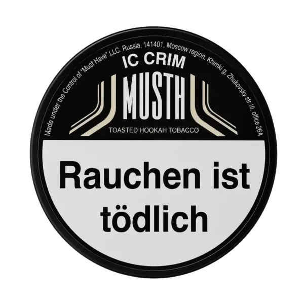 Must H IC CRIM 125g Shisha Tabak Packung Verpackung Premium