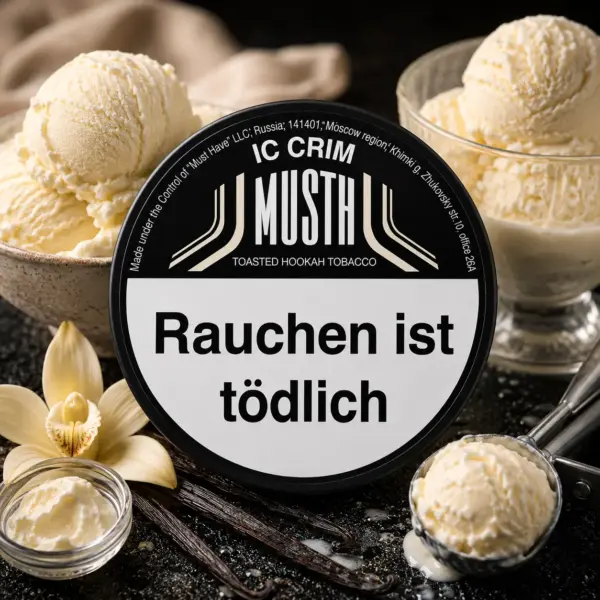 Must H IC CRIM 125g Shisha Tabak Cremiges Vanilleeis Geschmack