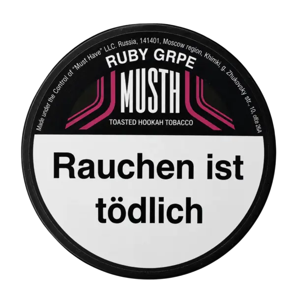 Must H RUBY GRPE 125g Shisha Tabak Packung Verpackung Premium