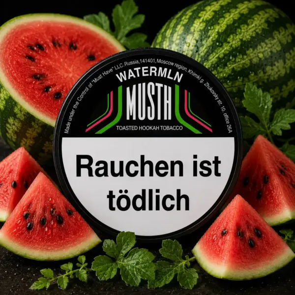 Must H WATER MLN 125g Shisha Tabak Reife Wassermelone Geschmack