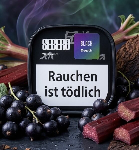 Sebero Black Depth 200g Shisha Tabak Johannisbeere Rhabarber Geschmack