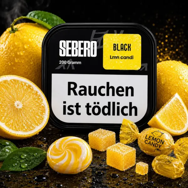 Sebero Black Lmn Candi 200g Shisha Tabak Zitrone Candy Geschmack