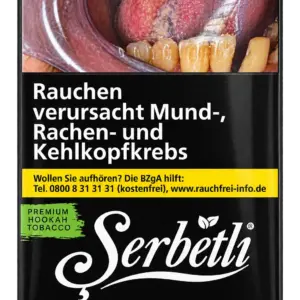 SERBETLI GRP MNT 20G Shisha Tabak Packung Verpackung Premium