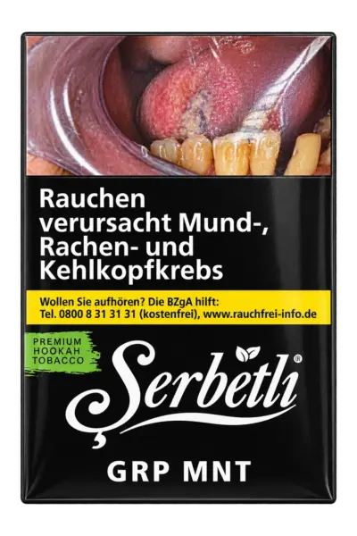 SERBETLI GRP MNT 20G Shisha Tabak Packung Verpackung Premium