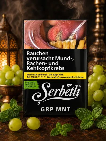 SERBETLI GRP MNT 20G Shisha Tabak Traube-Minze Geschmack