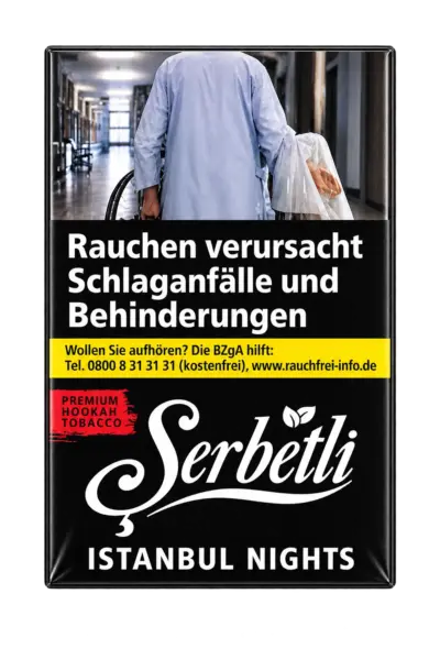 SERBETLI ISTANBUL NIGHTS 20G Shisha Tabak Packung Verpackung Premium