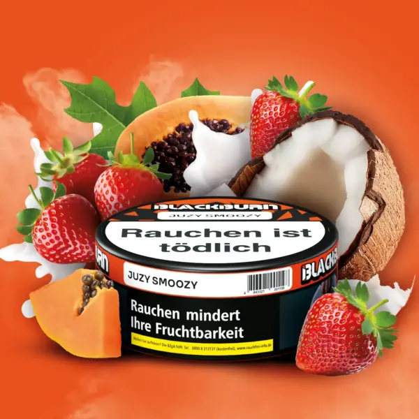 BLACKBURN JUZY SMOOZY 100g Shisha Tabak Erdbeer-Kokos-Papaya Geschmack