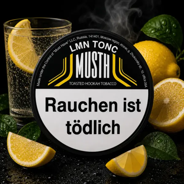 Must H LMN TONC 125g Shisha Tabak Spritzige Zitrone trifft herbes Tonic Water Geschmack