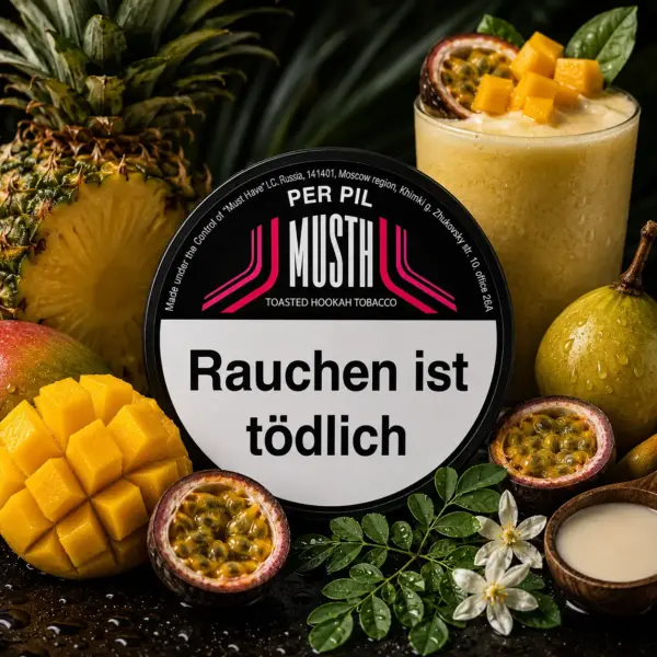 Must H PER PIL 125g Shisha Tabak Tropical Pearl Pool Geschmack