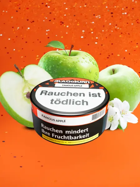 BLACKBURN FAMOUS APL 100g Shisha Tabak Grüner Apfel mit Kühle Geschmack