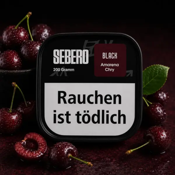Sebero Black Amarena Chry 200g Shisha Tabak Amarena Kirsche Geschmack