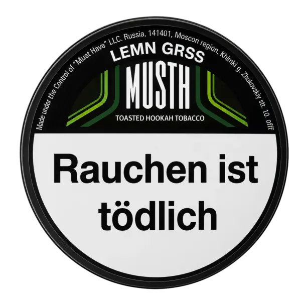 Must H LEMN GRSS 125g Shisha Tabak Packung Verpackung