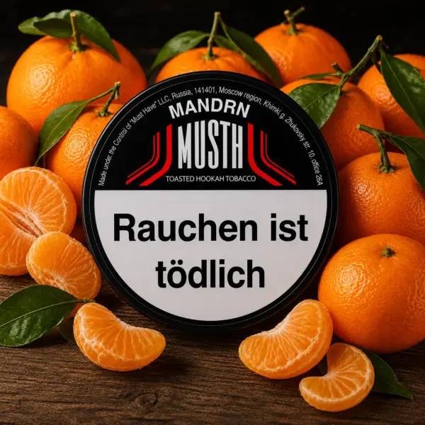 Must H Mandrn 125g Shisha Tabak Kuchen-Mandarine Geschmack