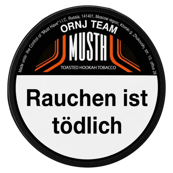 MUST H ORNJ TEAM 125g Shisha Tabak Dose