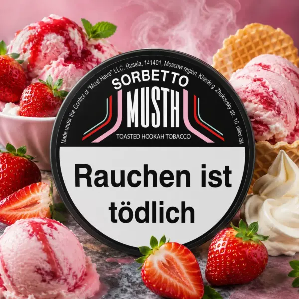 SORBETTO Shisha Tabak Erdbeer-Sorbet Nahaufnahme