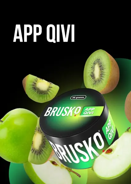 BRUSKO APP QIVI 25g tabakfreie Shisha-Mischung Apfel-Kiwi Geschmack