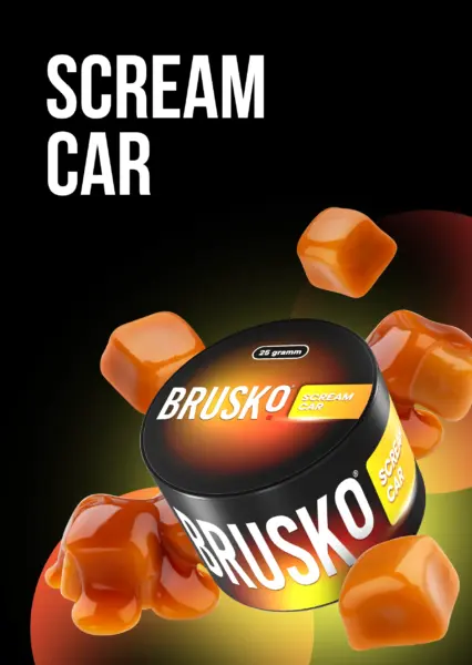 BRUSKO SCREAM CAR 25g tabakfreie Shisha-Mischung Karamell Geschmack