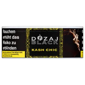 DOZAJ BLACK KASH CHIC 25g Dark Blend Shisha Tabak Dose Etikett