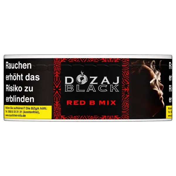 DOZAJ BLACK RED B MIX 25g Dark Blend Shisha Tabak Dose Etikett