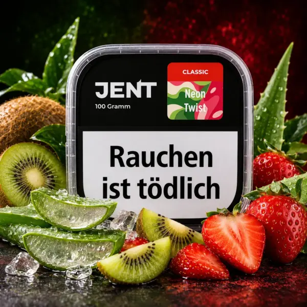 Jent Neon Twist 100g Shisha Tabak Kiwi, Erdbeere und Aloe Vera Geschmack