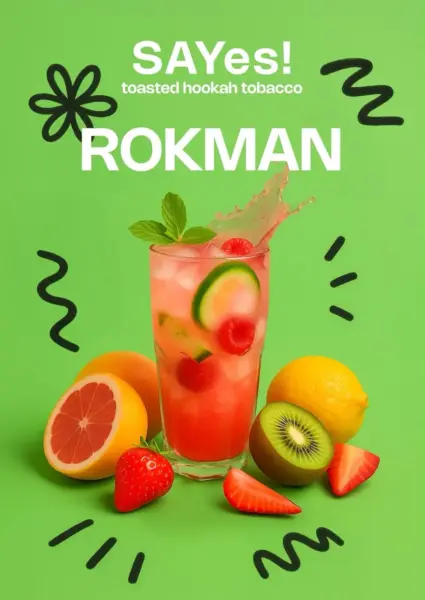 SAYes! ROKMAN 100g Shisha Tabak Erdbeer-Grapefruit-Limonade mit Kiwi und Minze Geschmack