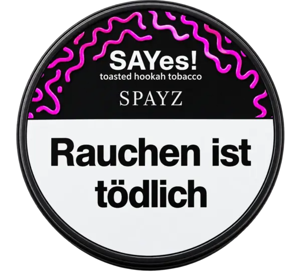 SAYes! SPAYZ 100g Shisha Tabak Packung Verpackung Premium