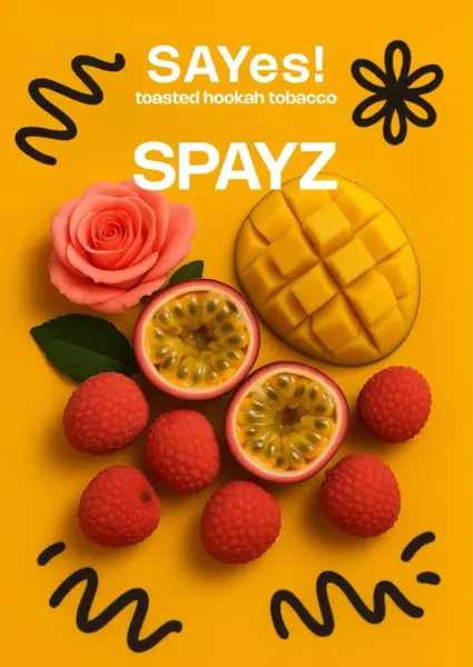 SAYes! SPAYZ 100g Shisha Tabak Mango, Maracuja, Litschi und Rose Geschmack