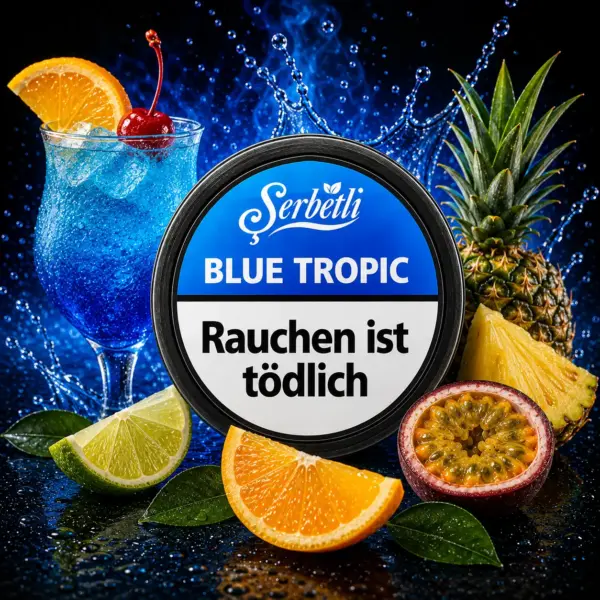 SERBETLI BLUE TROPIC 200G Shisha Tabak Blue-Curaçao-Cocktail Geschmack