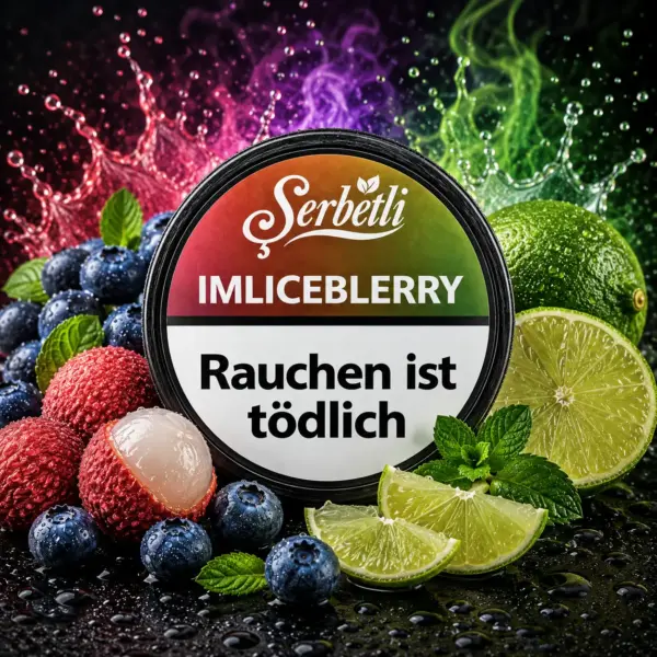SERBETLI IMLICEBLERRY 200G Shisha Tabak Blaubeere-Lychee-Limette Geschmack